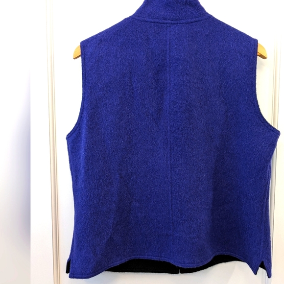 Beyond Threads Vest Alpaca Wool Blue Black  Zip Womens L Cabincore Outdoor Warm - Picture 9 of 11